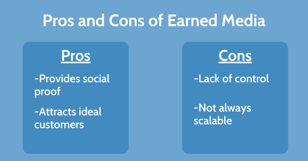 pros and cons of earned media