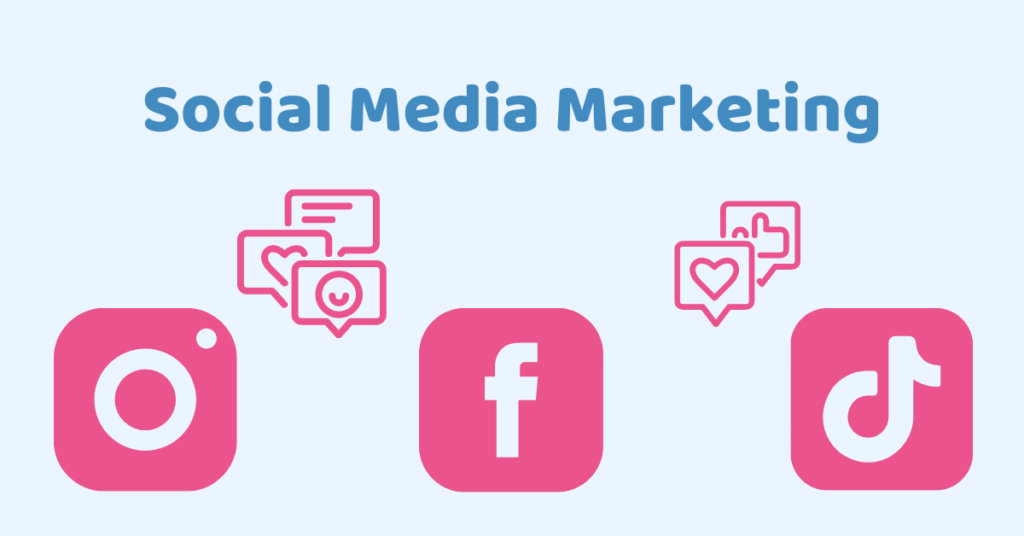 graphic illustrating social media marketing