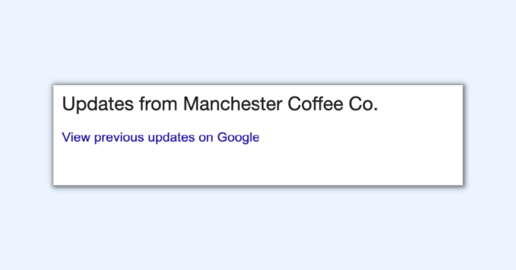Screenshot of the updates section of a Google Business Profile where posts appear.